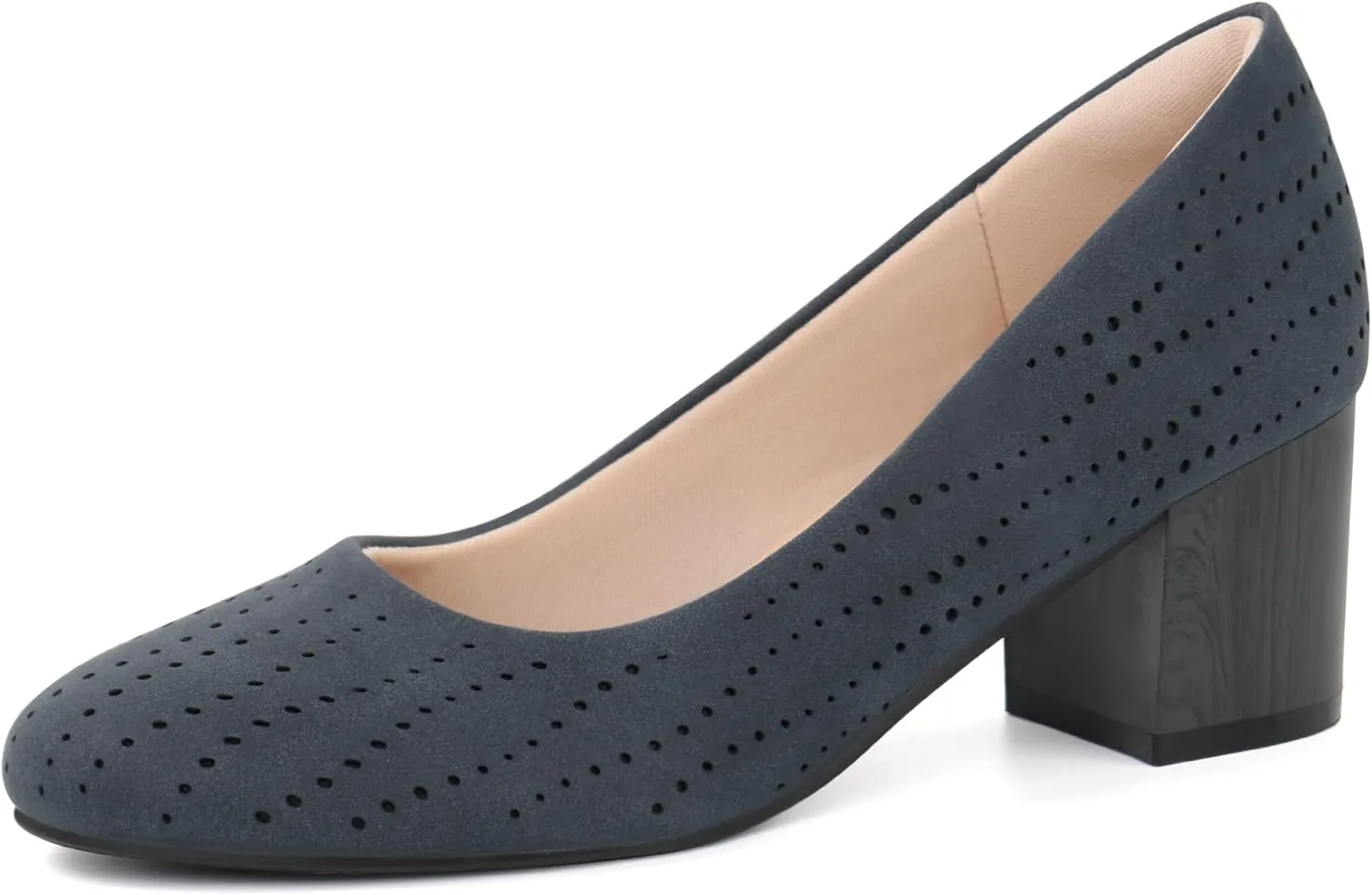 Women Low Block Chunky Heels Work Pumps Comfortable Dress Shoes