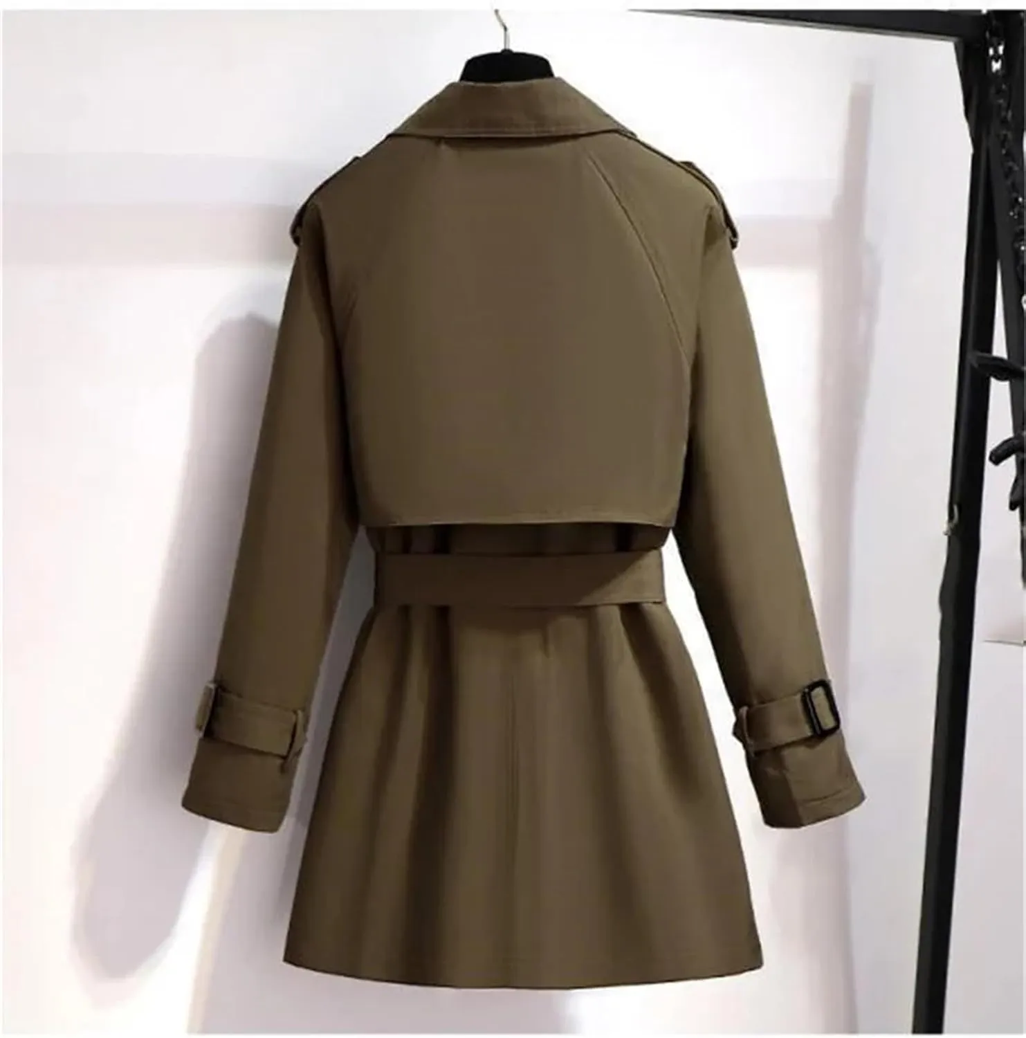 Women Spring Trench Coat Double Breasted All-Match Casual Short Windbreaker Jacket Female Outerwe