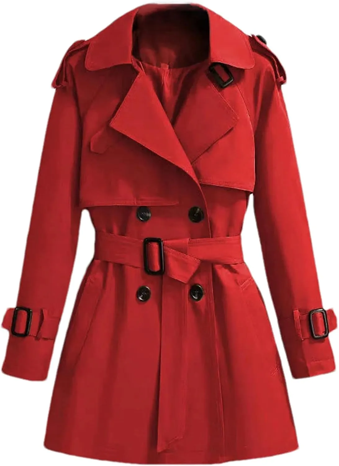 Women Spring Trench Coat Double Breasted All-Match Casual Short Windbreaker Jacket Female Outerwe