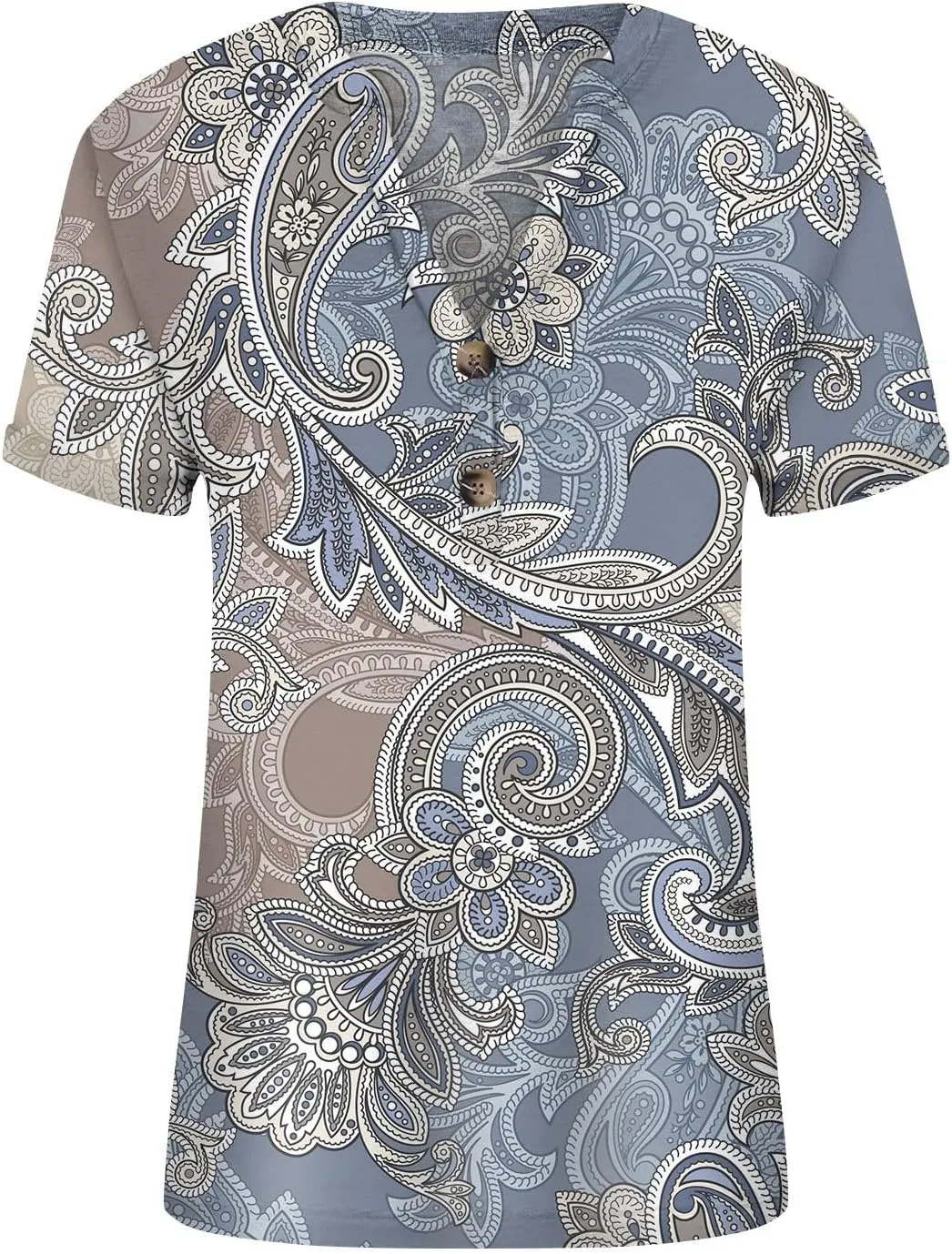 Womens 2024 Summer Tops Floral Short Sleeve V Neck Blouses for Women Dressy Casual Loose Vaction Button Shirts