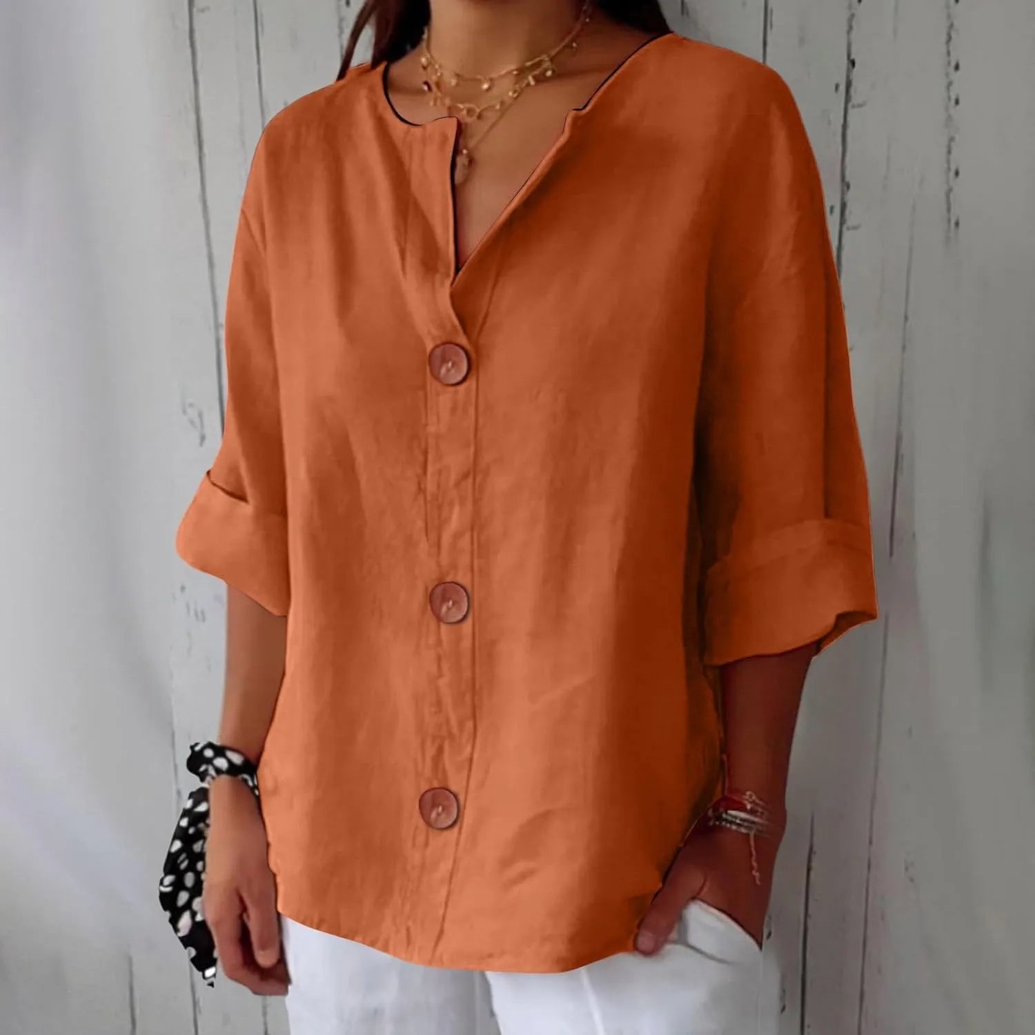 Womens 2025 Tops Short Sleeve Plus Size Tunic Cotton T-Shirts Casual Loose Fitting V Neck Plus Size Summer Blouses Tops