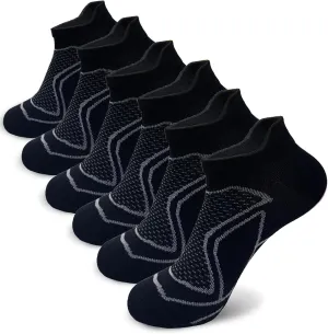 Womens Athletic Running Ankle Socks 6 Pairs - Comfortable Crew and Cushioned Low Cut Socks