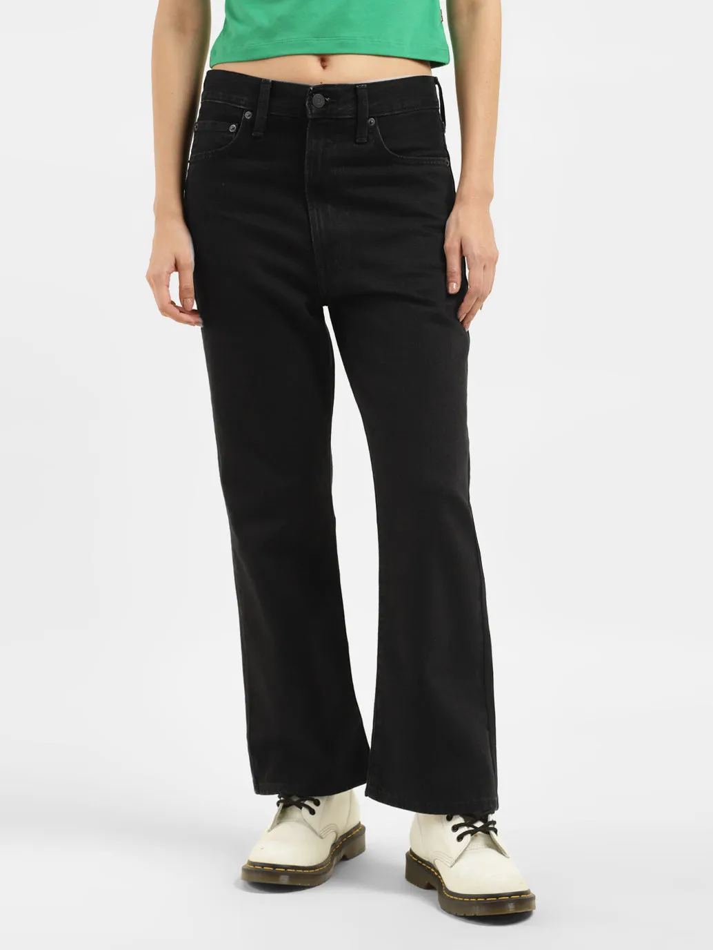 Women's Black Bootcut Fit High Rise Jeans