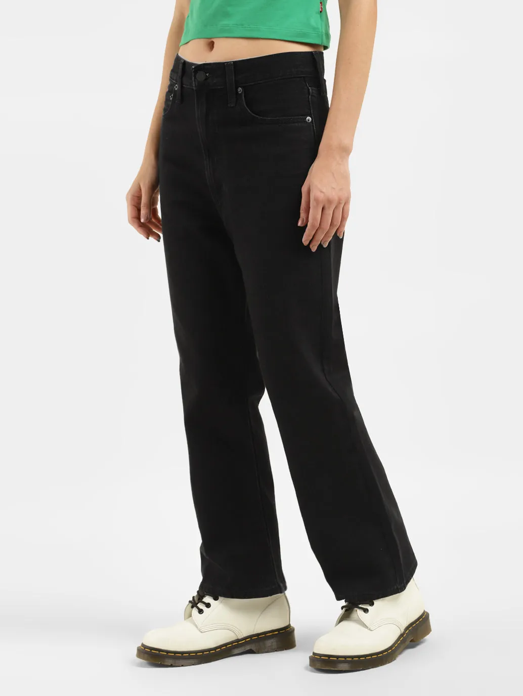 Women's Black Bootcut Fit High Rise Jeans