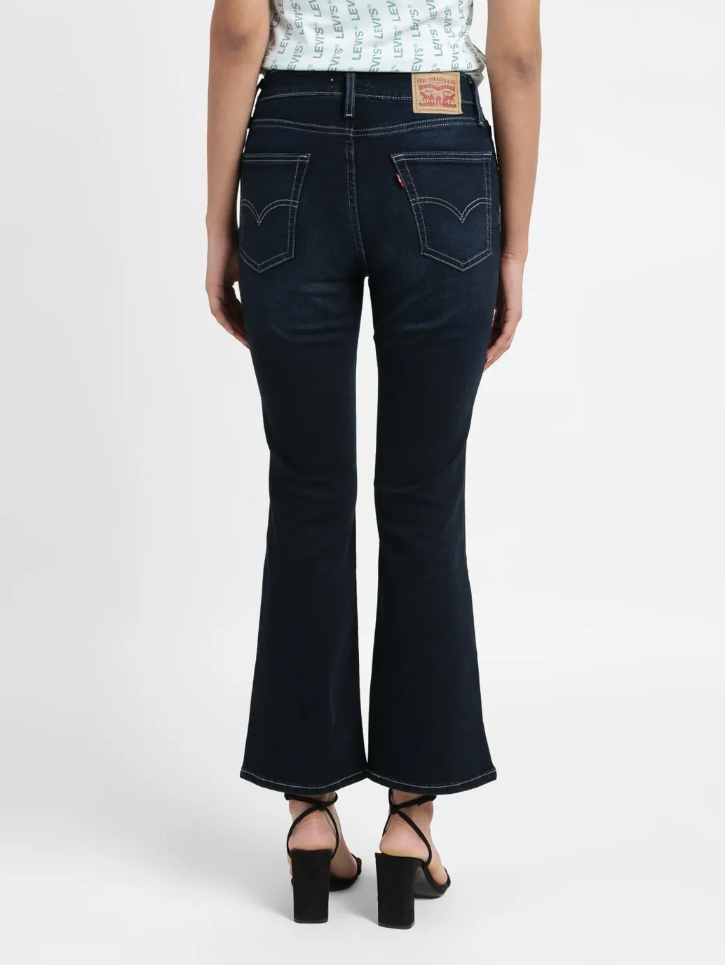 Women's Black Bootcut Fit Mid Rise Jeans