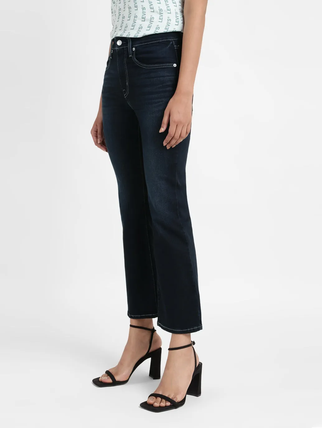Women's Black Bootcut Fit Mid Rise Jeans