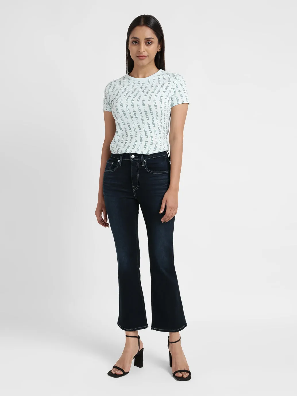 Women's Black Bootcut Fit Mid Rise Jeans