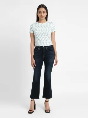 Women's Black Bootcut Fit Mid Rise Jeans