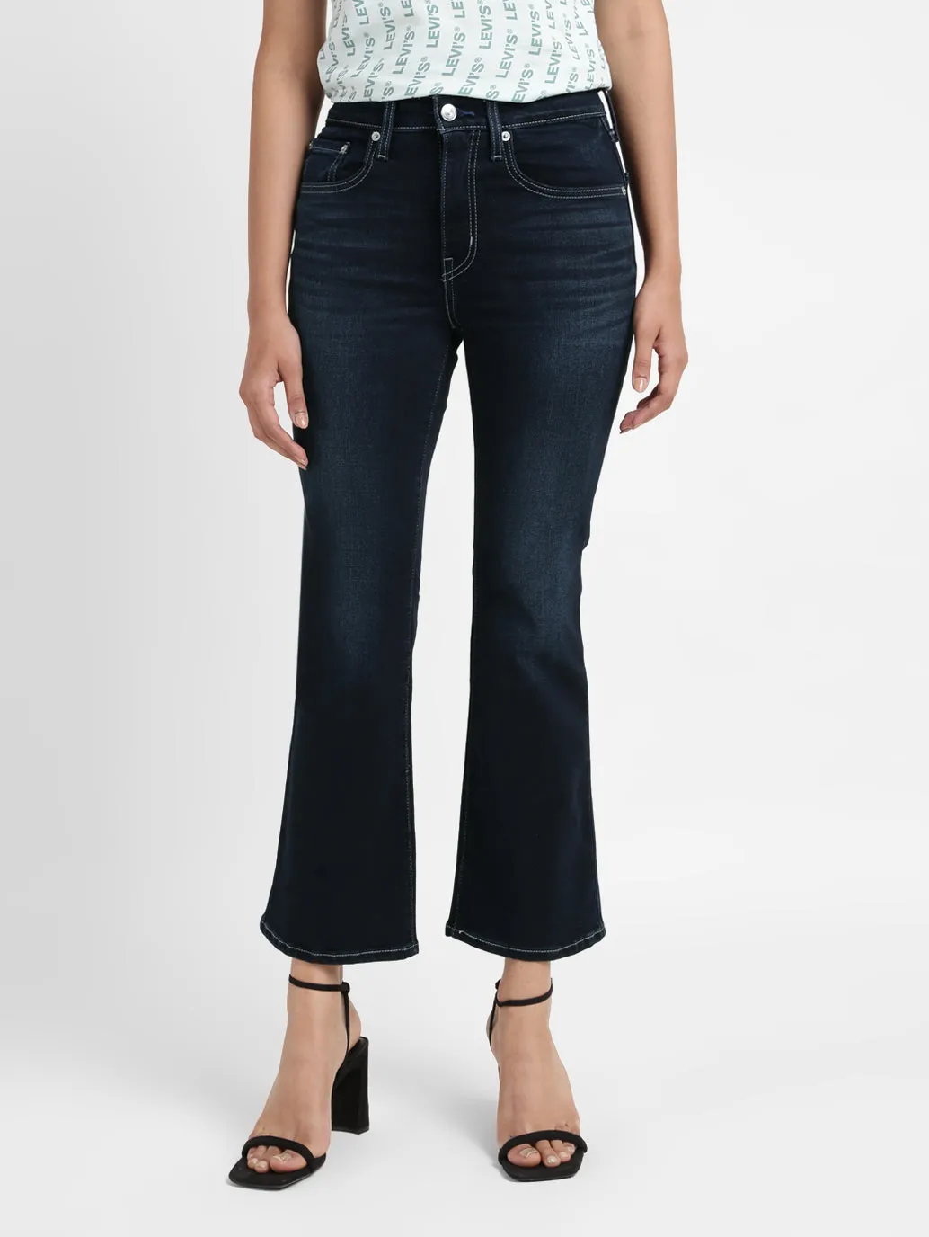 Women's Black Bootcut Fit Mid Rise Jeans