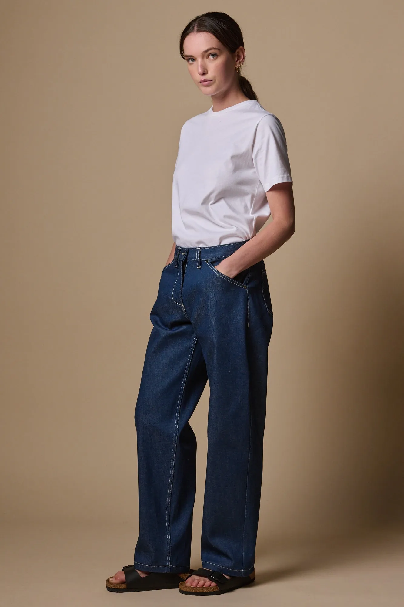 Women's Chore Wide Tapered Jean - Blue