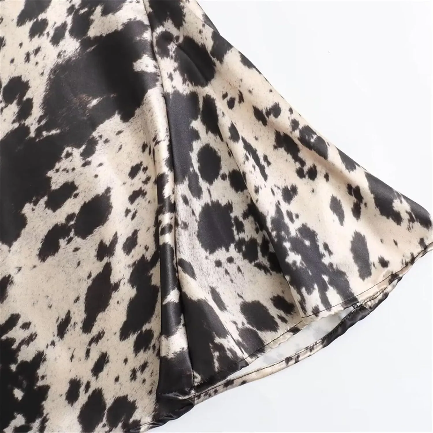 Women's Fashion and Elegance Versatile High Waist Slim Fit Printed Midi Half Body Pleated Skirt Versatile