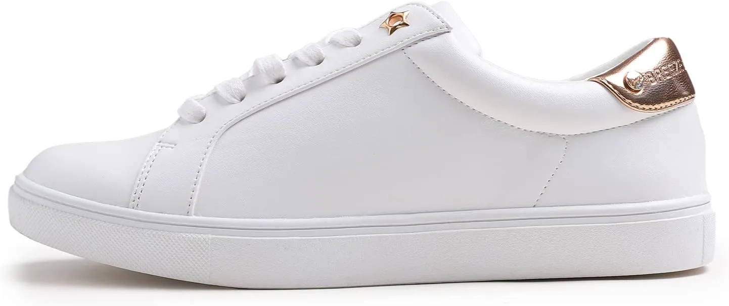 Women's Fashion Bling Deco Party Lightweight Vegan Leather Sneaker