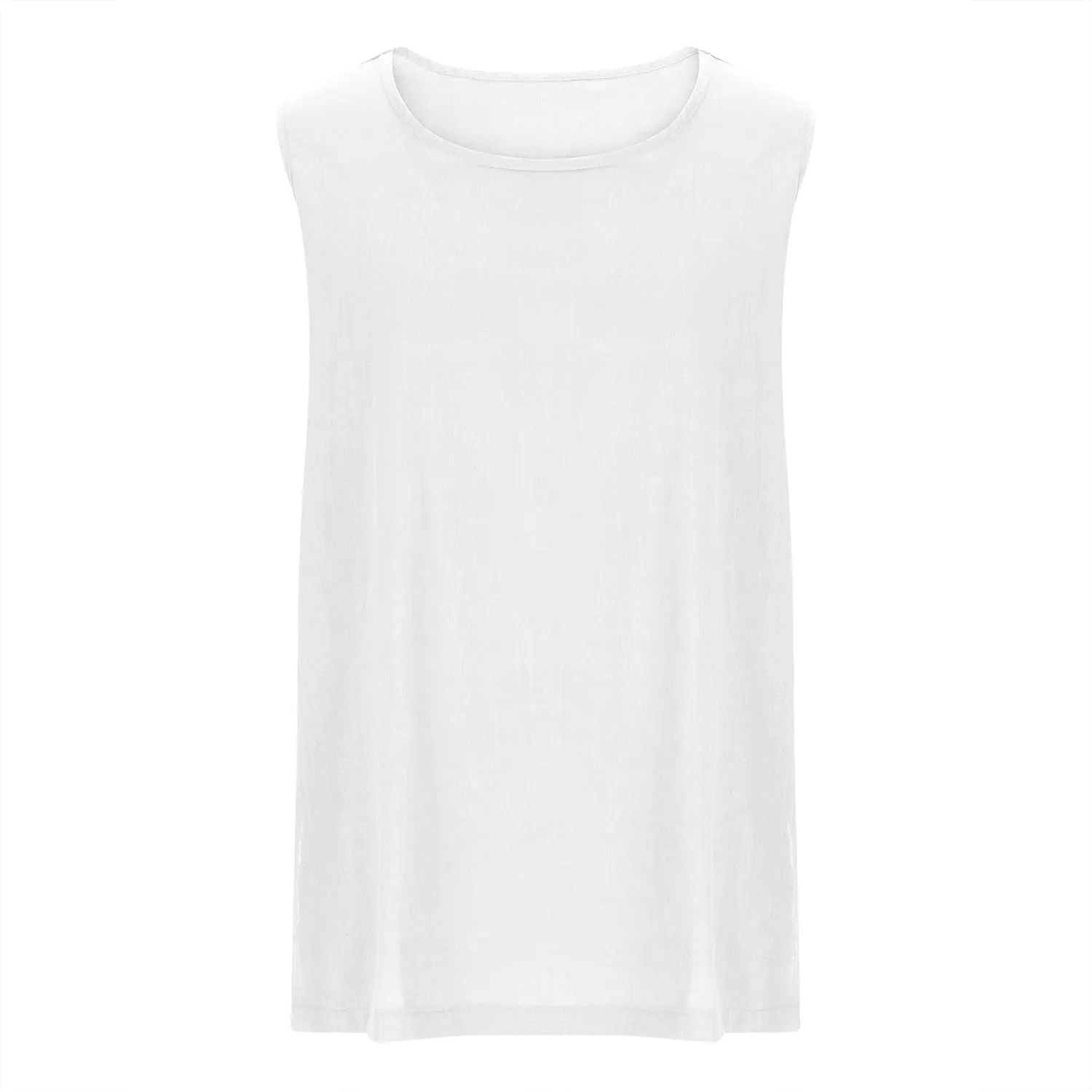 Women's High Neck Loose Tank Tops Breathable Cotton Linen Shirts Sleeveless Blouse Tops Summer Relaxed Fit Clothes