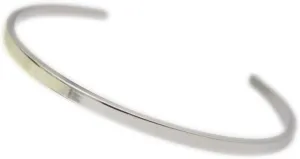 Women's Polished 316L Stainless Steel Silver Flat Bangle Cuff Bracelet