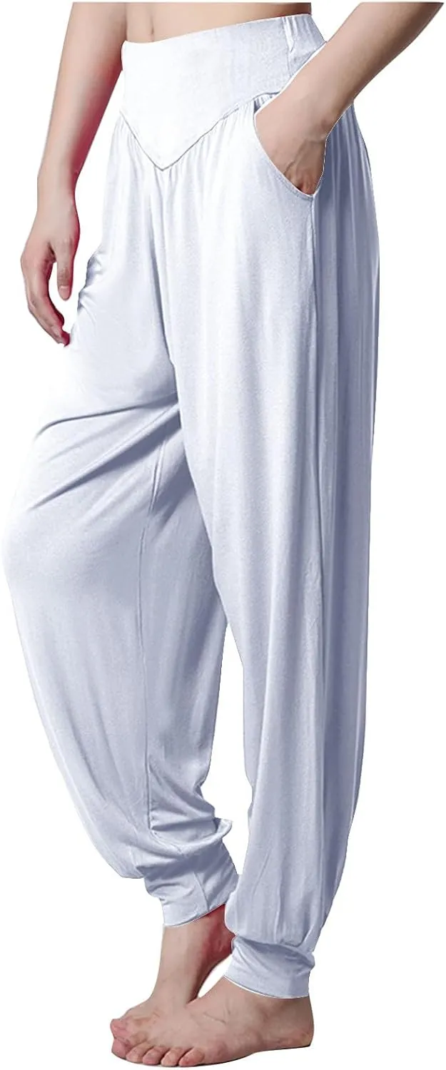 Womens Rayon Trousers Pants Pantyhose Tights Sweatpants for Women Sport Gym Yoga High Cut Flared Wide Leg 2025