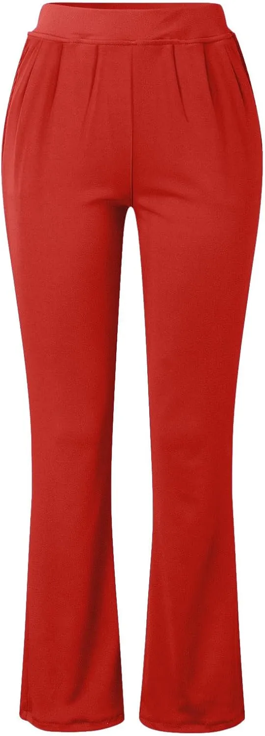 Womens Work Trousers Stretch Bootleg Trouser High Waist Flared Pants Bootcut Yoga Pants Wide Leg Business Trousers