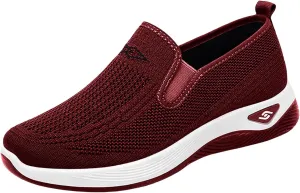 Women's Woven Orthopedic Breathable Soft Shoes Free Slip on Walking Shoes Casual Breathable Comfortable Sneaker Diabetic Foam Shoe Tennis Casual Non Slip Workout Sneakers