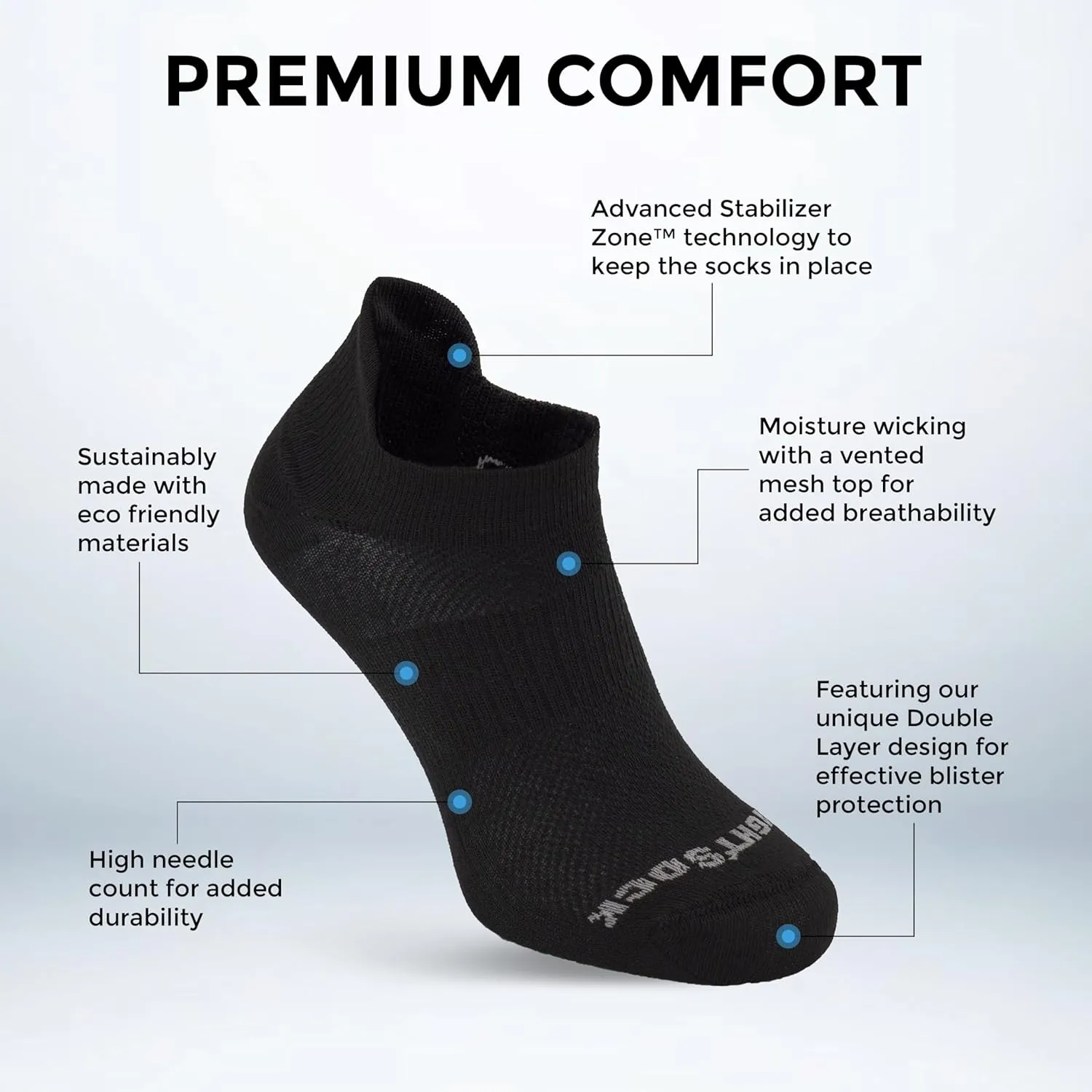 Wrightsock CoolMesh II Tab Running Socks for Men and Women  Eco-Friendly Anti Blister Socks - American Made