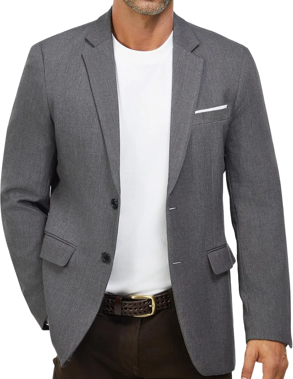 WULFUL Mens Casual Blazer Suit Jackets Slim Fit Two Button Sport Coats Lightweight Business Jacket
