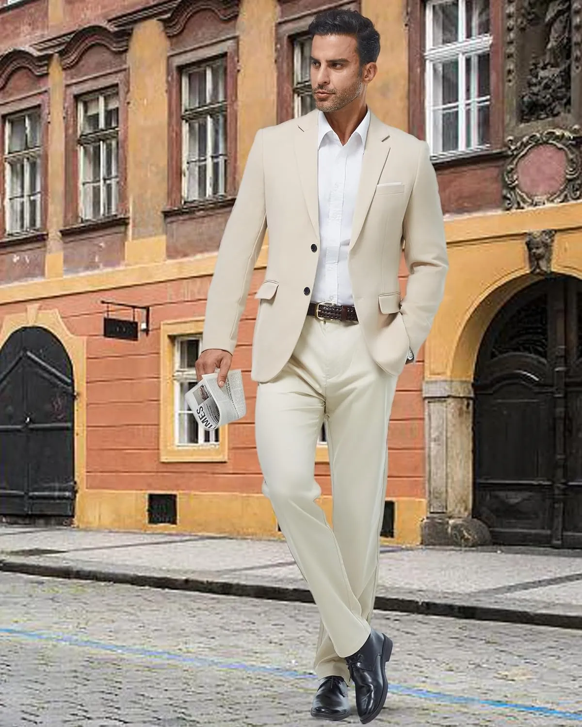 WULFUL Mens Casual Blazer Suit Jackets Slim Fit Two Button Sport Coats Lightweight Business Jacket