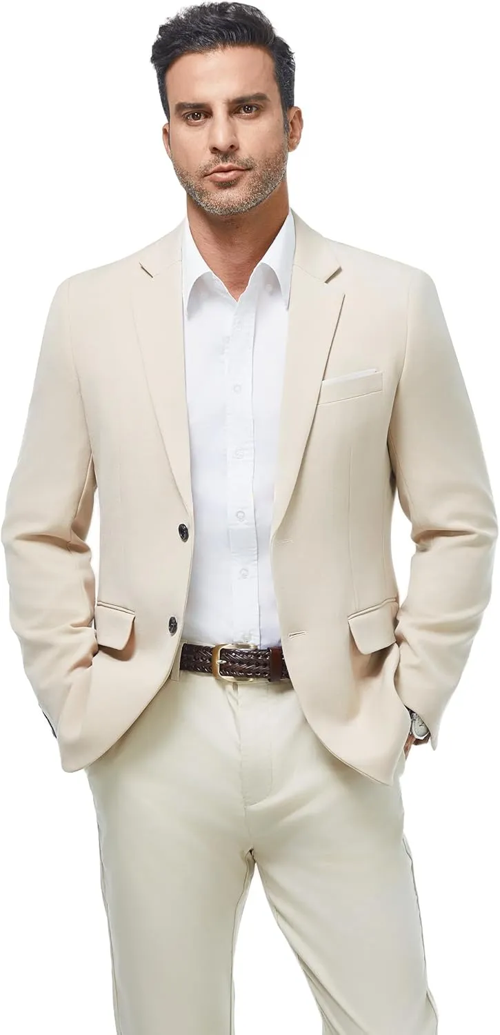 WULFUL Mens Casual Blazer Suit Jackets Slim Fit Two Button Sport Coats Lightweight Business Jacket