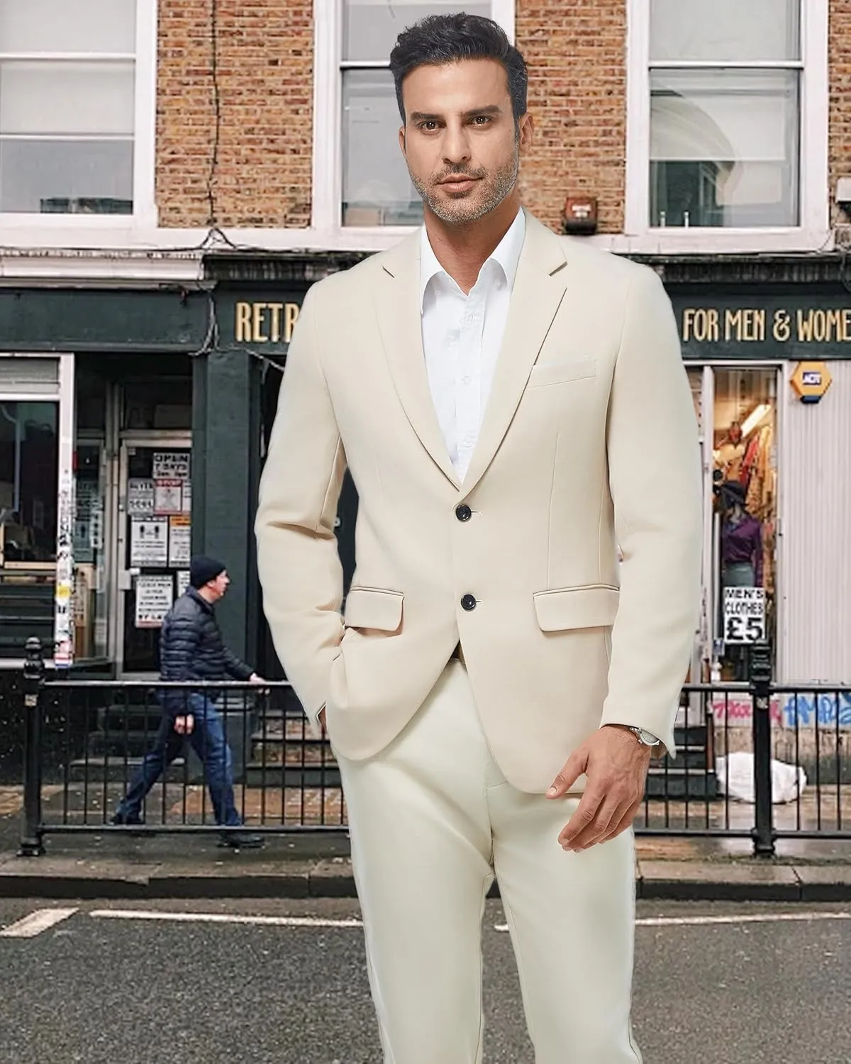 WULFUL Mens Casual Blazer Suit Jackets Slim Fit Two Button Sport Coats Lightweight Business Jacket