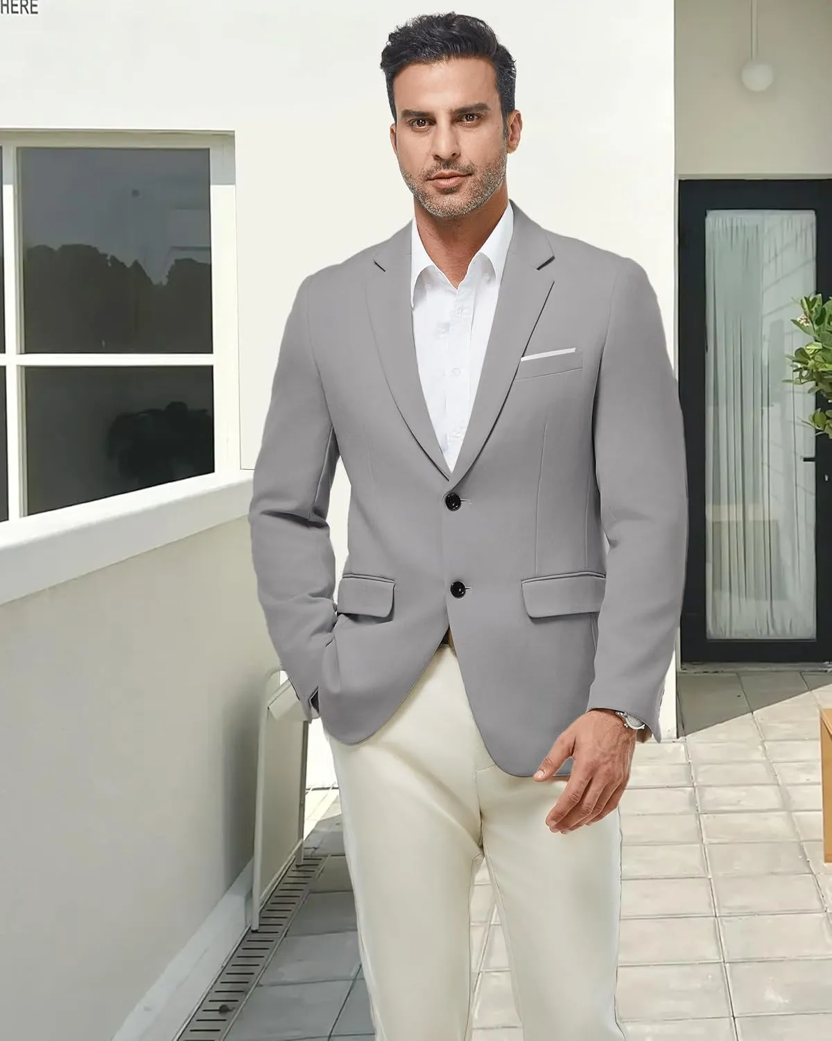 WULFUL Mens Casual Blazer Suit Jackets Slim Fit Two Button Sport Coats Lightweight Business Jacket