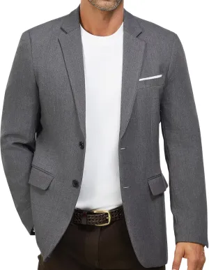 WULFUL Mens Casual Blazer Suit Jackets Slim Fit Two Button Sport Coats Lightweight Business Jacket