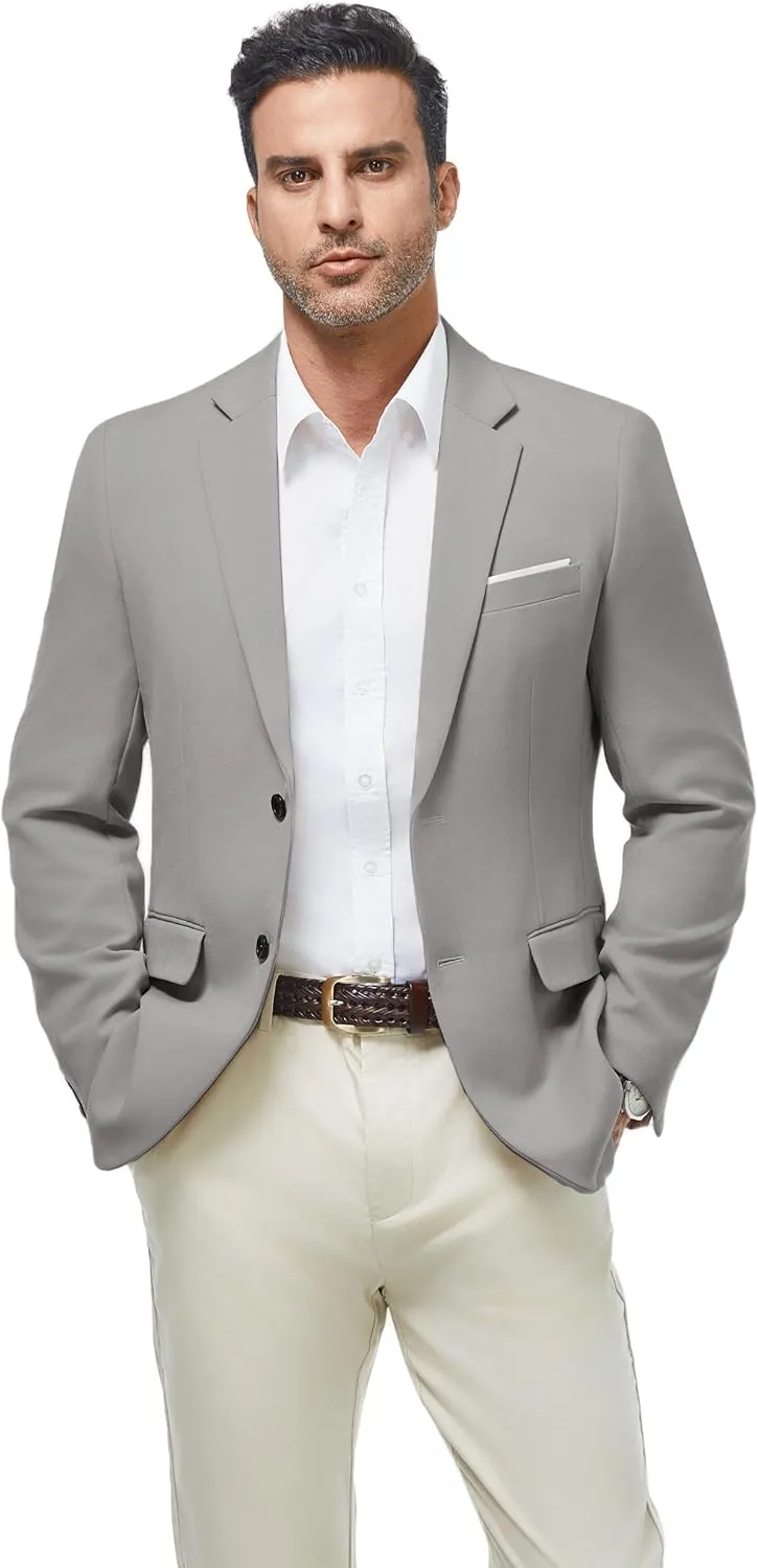 WULFUL Mens Casual Blazer Suit Jackets Slim Fit Two Button Sport Coats Lightweight Business Jacket
