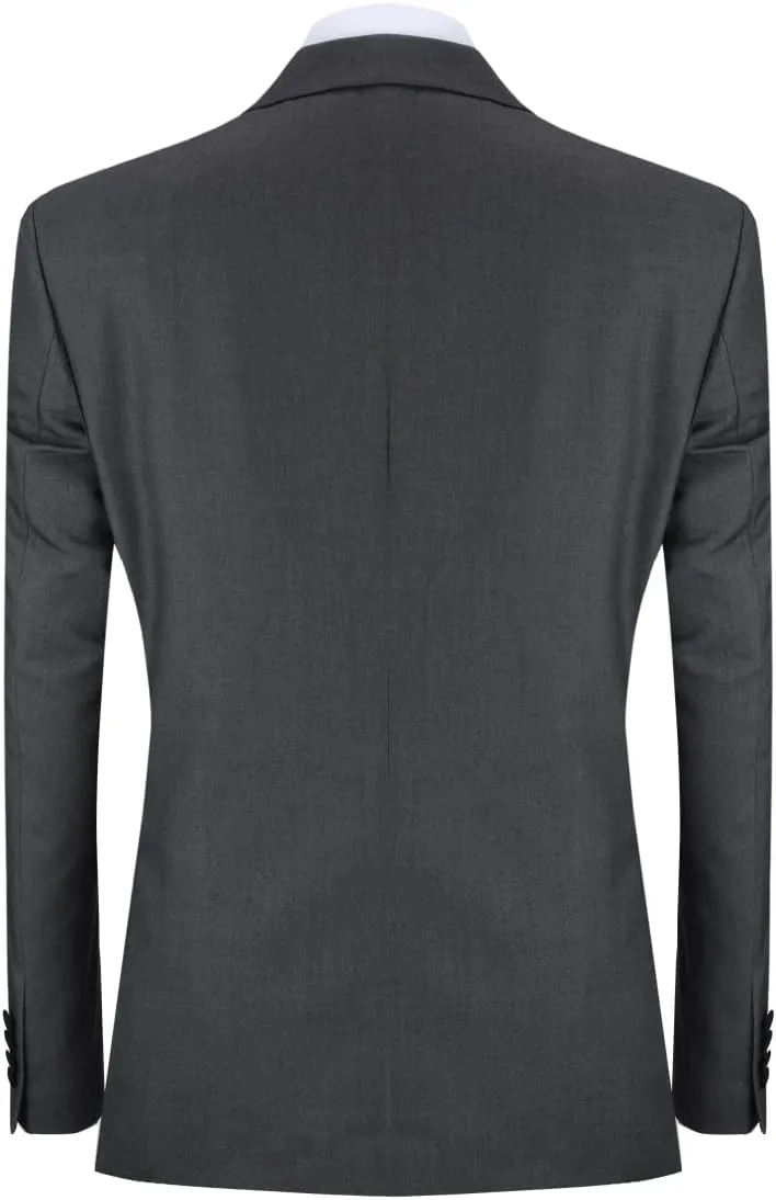 YFFUSHI Men's 3 Piece Suit Slim Fit One Button Prom Suits Set Blazer Vest Trousers