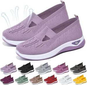 Yilia Orthopedic Shoes for Women, Women Wide Width Breathable Walking Comfortable Slip on Sneakers, Non Slip Food Service Lightweight Sneaker, Nurse Shoes Arch Support Sneakers