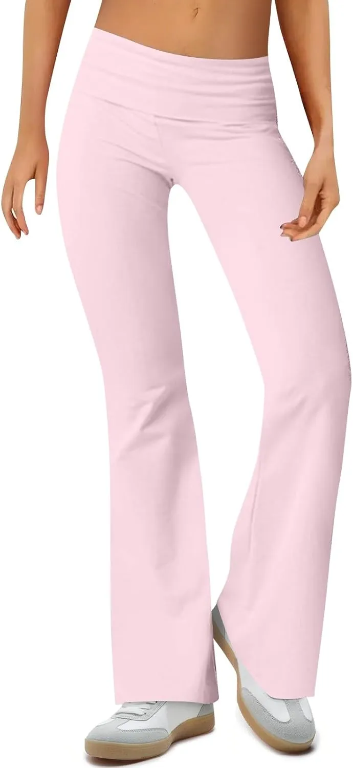 Yoga Leggings for Women, Flare Summer Pants High Waisted Tummy Control Stretch Pants Elastic Waist Trousers