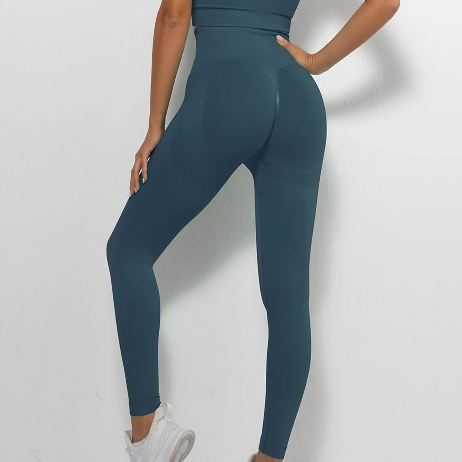Yoga Pants for Women Workout Running Leggings Stretch Tights Solid Color High Waisted Yoga Pant Sports