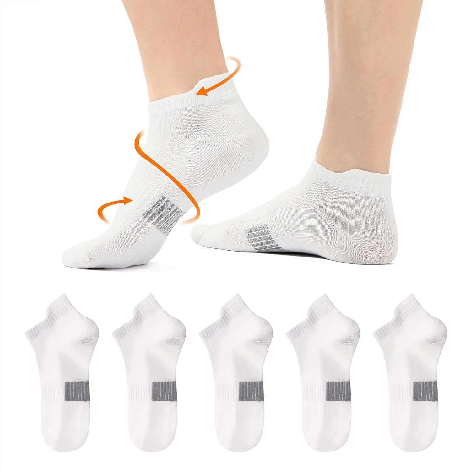 Zando Women's Running Socks - Low Cute Compression No Show Hiking Cushioned Athletic Socks