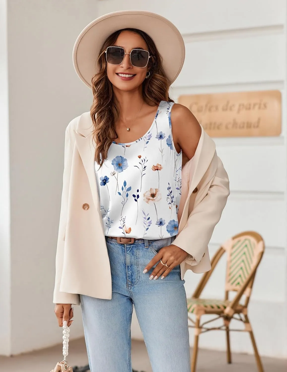 Zeagoo Silk Satin Tank Tops for Women Scoop Neck Sleeveless Camisole Tops 2025 Summer Basic Blouses